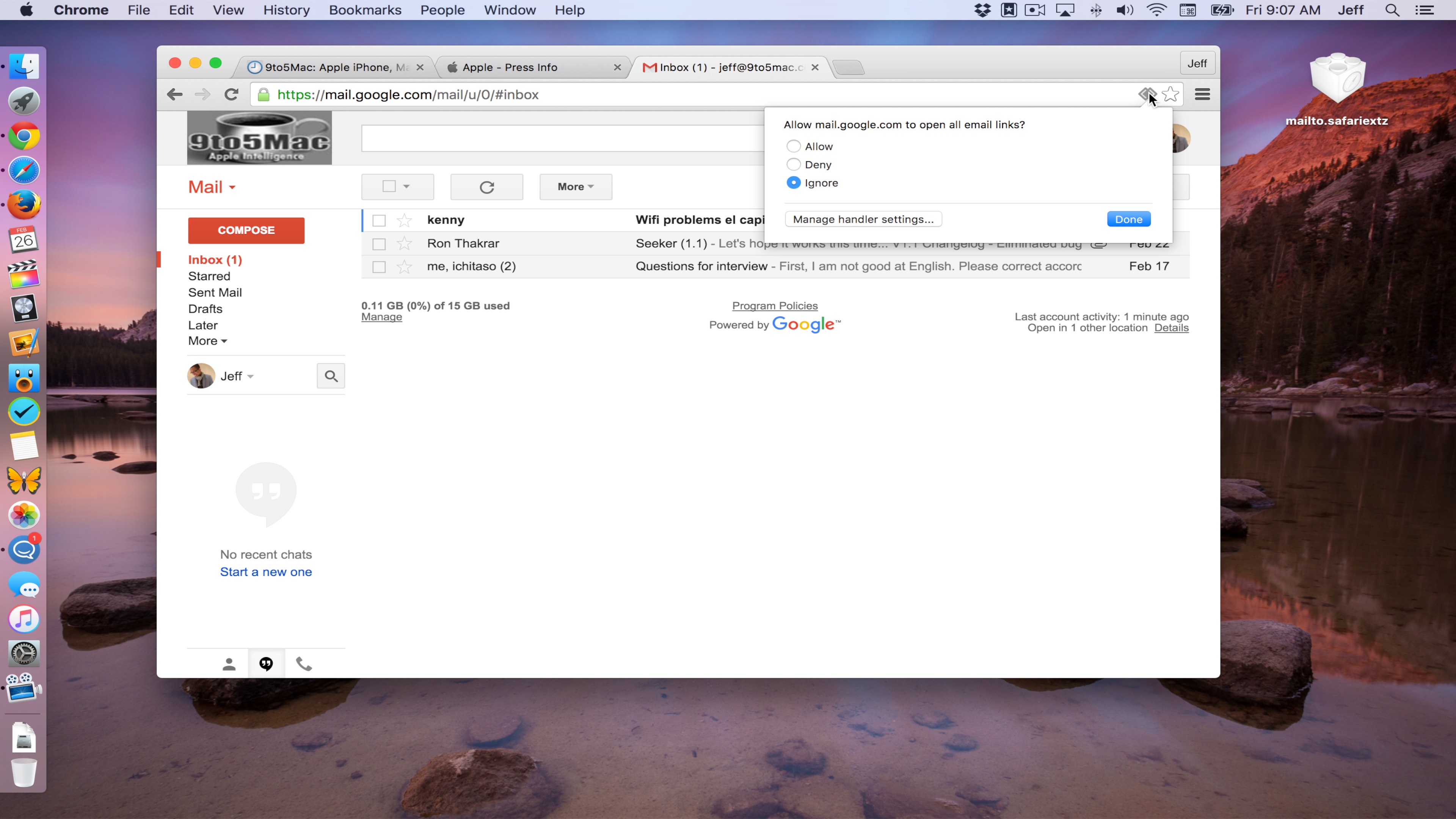 set gmail as default app for osx